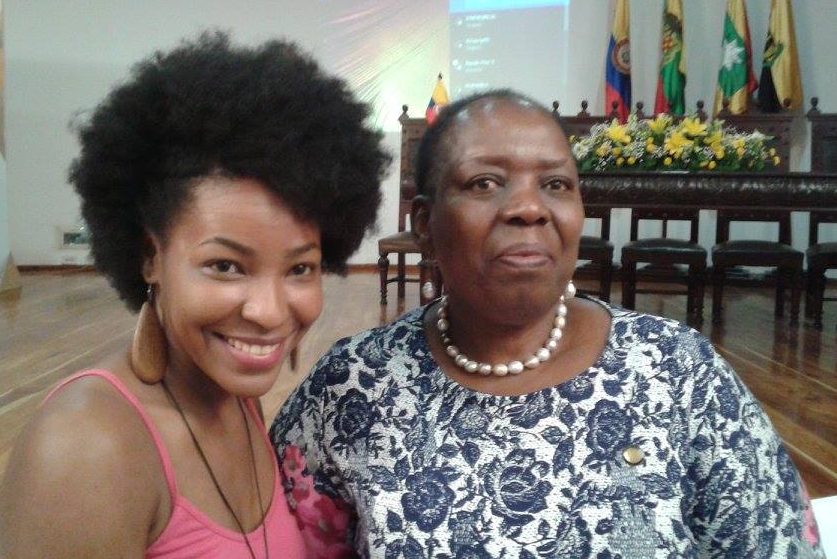 Yesica Blanco of Sembrandopaz with, Nozizwe Madlala-Routledge in Cartagena, Colombia