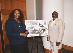 Nadine Augusta, Cushman & Wakefield Chief Impact Officer, and Rev. Mark Fowler, Tanenbaum CEO