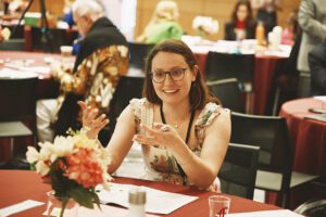 Religious Diversity Leadership Summit attendee in discussion